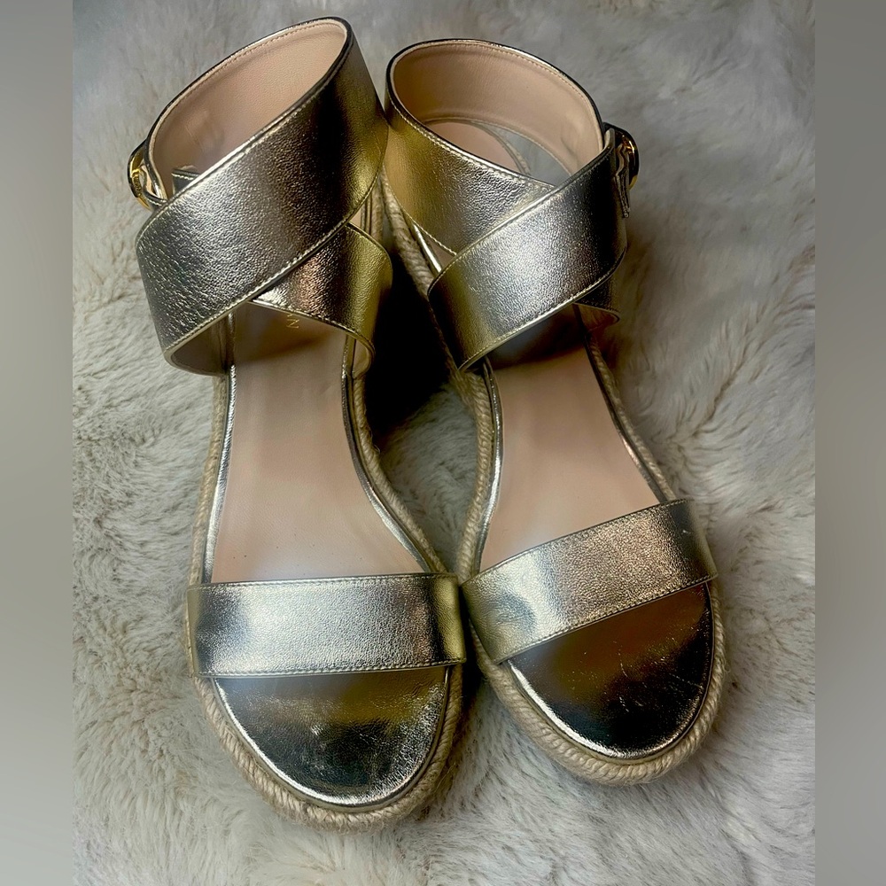 Stuart Weitzman Lexia Gold Wedge